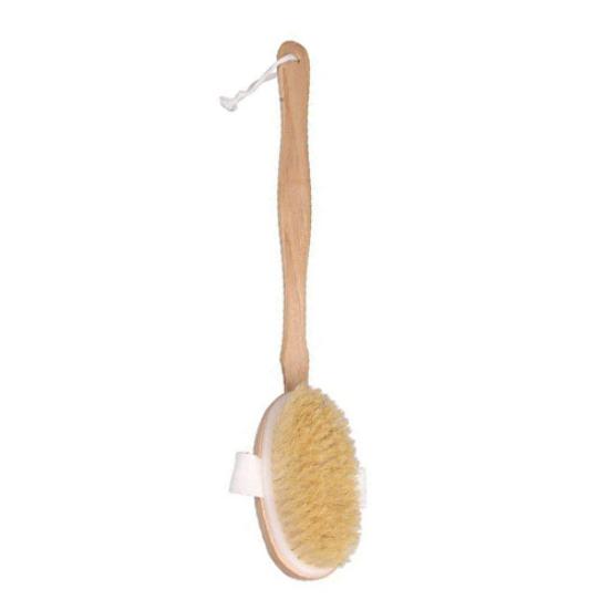 Wooden Handle Body Bath Shower Back Brush Scrubber Skin Cleaning Tool