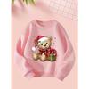 2025 9 29 Christmas Bear Girls Autumn and Winter Fashion Sweatshirt Creative Christmas Elements Casual Long Sleeve Sweatshirt Round Neck