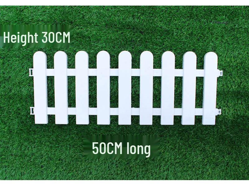 White Plastic Picket Fence for Garden, Flower Bed, or Kindergarten Decoration