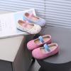 Summer Girl's Sweet Flat Shoes Round Toe Elastic Band Spotted Stylish Kid's Sandals Solid Colors All-match Children Shoe 4-6Y