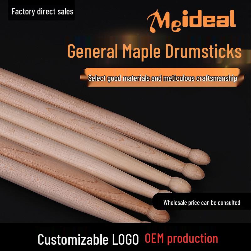 Maple Drumsticks & Mallets Set: 5A Jazz, Electronic, Holder & Practice Kit