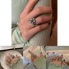 Korean Chic Minimalist Inspired Rhinestone Floral Ring For Fashionable Women