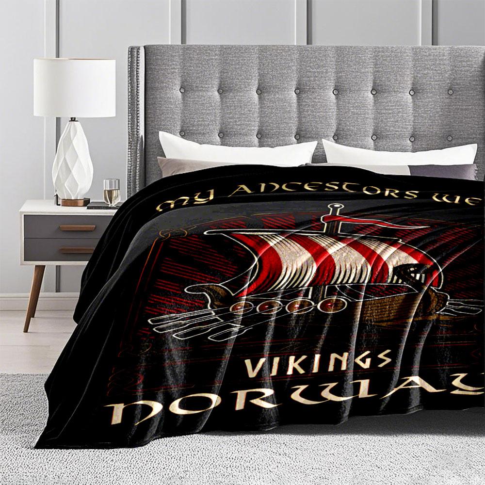 Wikinger Schiff Norwegen Decke für alle Jahreszeiten Decke Mittagspause Überwurf Geschenk