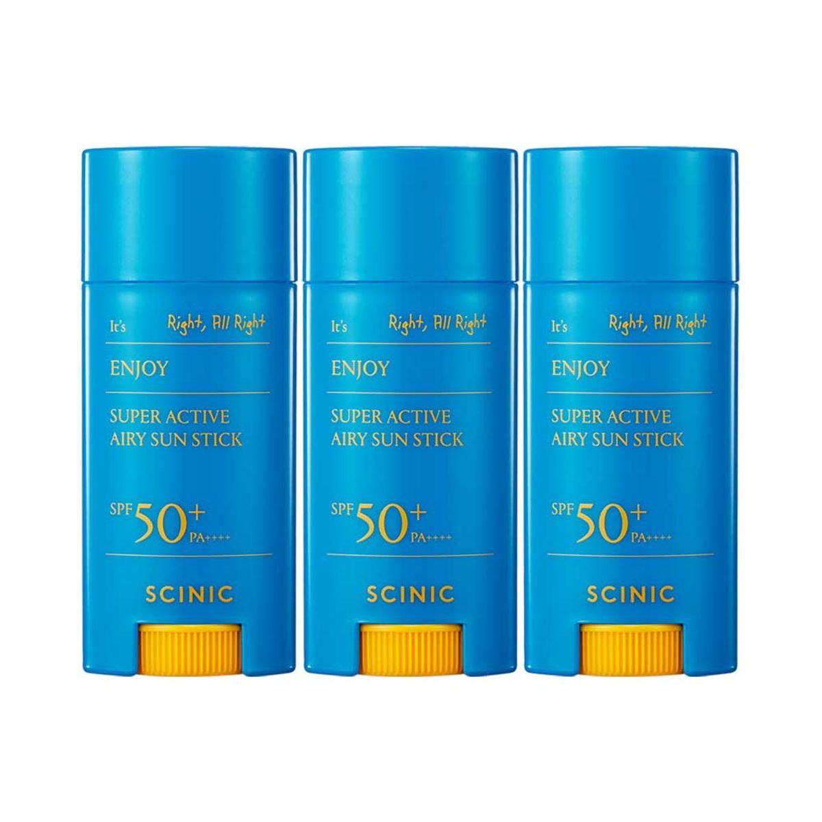 SCINIC Enjoy Super Active Airy Sun Stick 15g (3 pcs) SPF50+ PA++++ / Hwahae Award-Winning Matte Sun Stick
