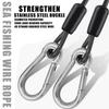 150/200/300cm Safety Rope Heavy Duty Telescopic Secure Gear Tether for Outdoor Stainless Steel Elastic Fishing Lanyard