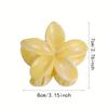 1/2pcs Yellow Egg Flower Hair Claw Clip Secure Grip Transparent Gradient Design Durable Plastic Hair Accessories for Women