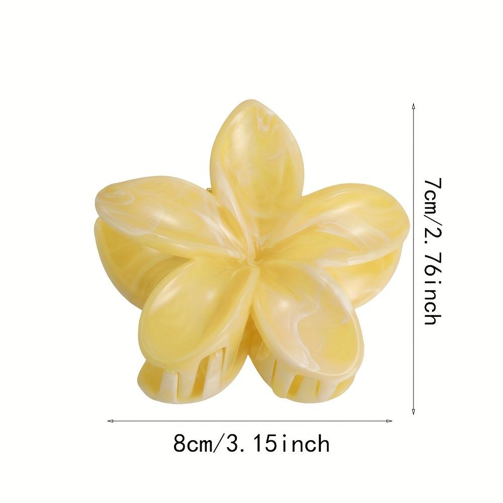 1/2pcs Yellow Egg Flower Hair Claw Clip Secure Grip Transparent Gradient Design Durable Plastic Hair Accessories for Women