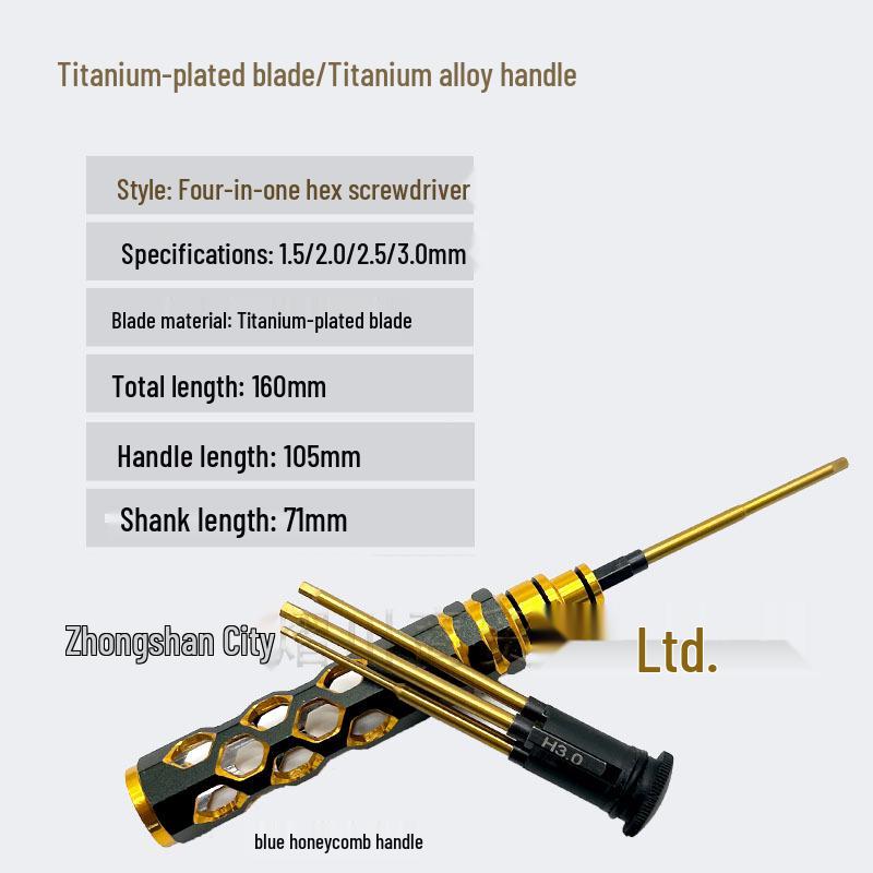 

4-in-1 Hex Screwdriver Set for Model Aircraft and Drones - Multifunctional, Portable Repair Tool