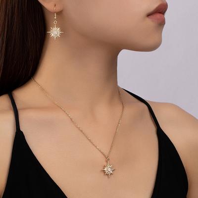 Light Luxury Maimang Star Earrings Necklace Set Female Niche Design High-end Daily Versatile Jewelry Set