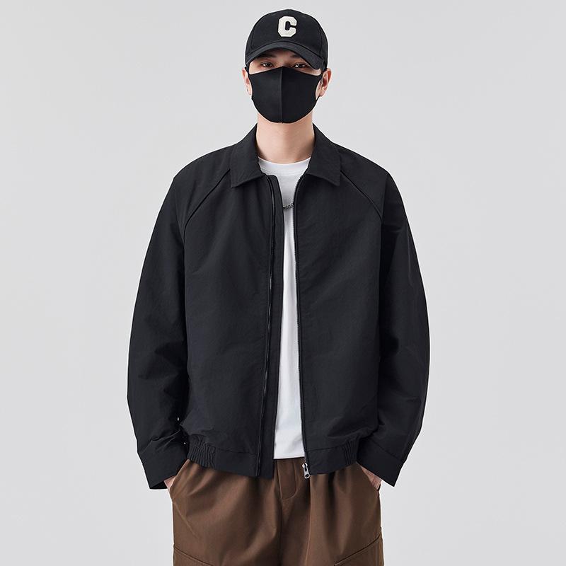 American High Street Outdoor Deconstruction Jacket Men'S Cleanfit Solid Color Versatile Lapel Jacket Spring Casual Top Trend