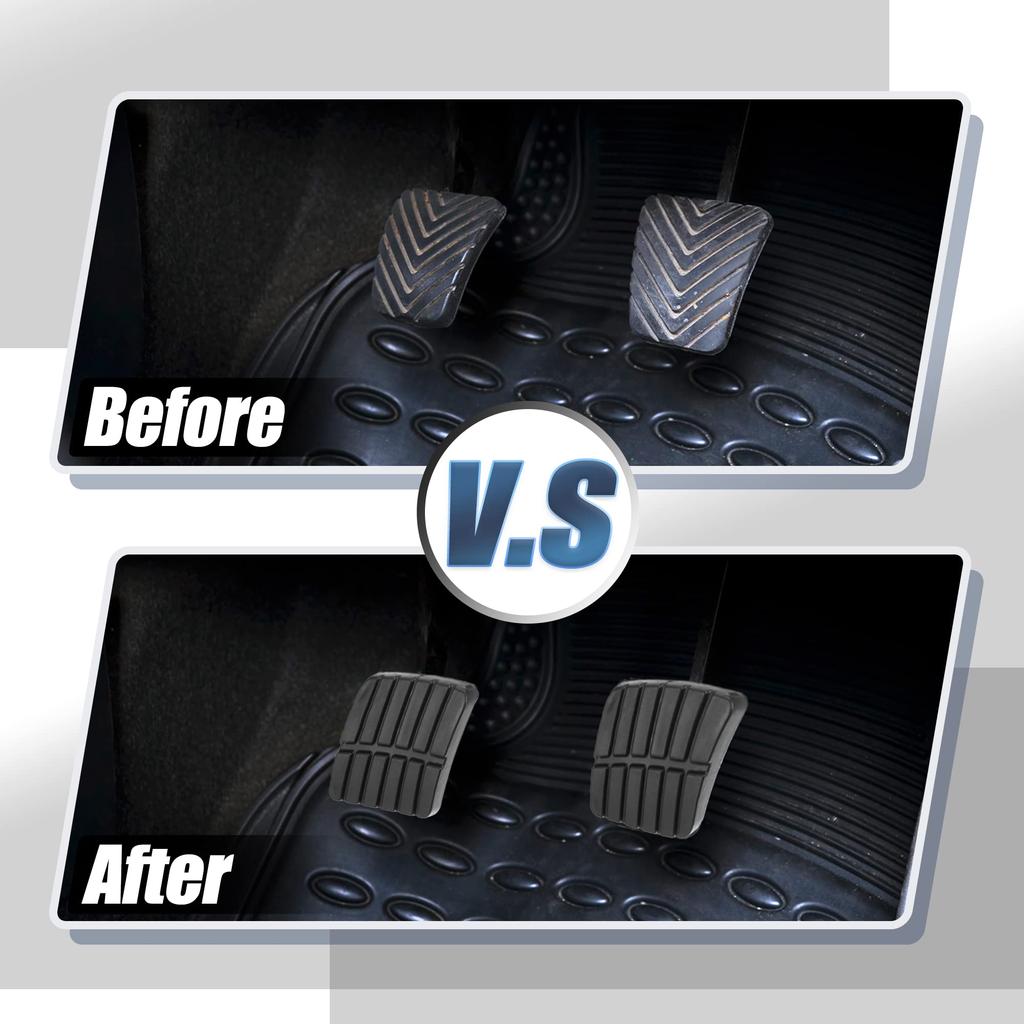 ACROPIX 2PCS Car Pedal Cover Clutch Brake Pedal Cover Anti-slip Compatible with Nis San Compatible with Sen Tra, Black