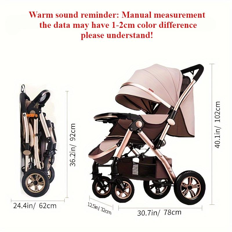 Foldable Baby Stroller Sit & Lie Portable 360° Swivel Front Wheel Trolley Cart Large Two-way Stroller with Sunshade for Infants