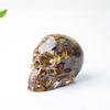 Crystal Resin Skull Decor With Natural Stones For Office And Home Tabletop Display