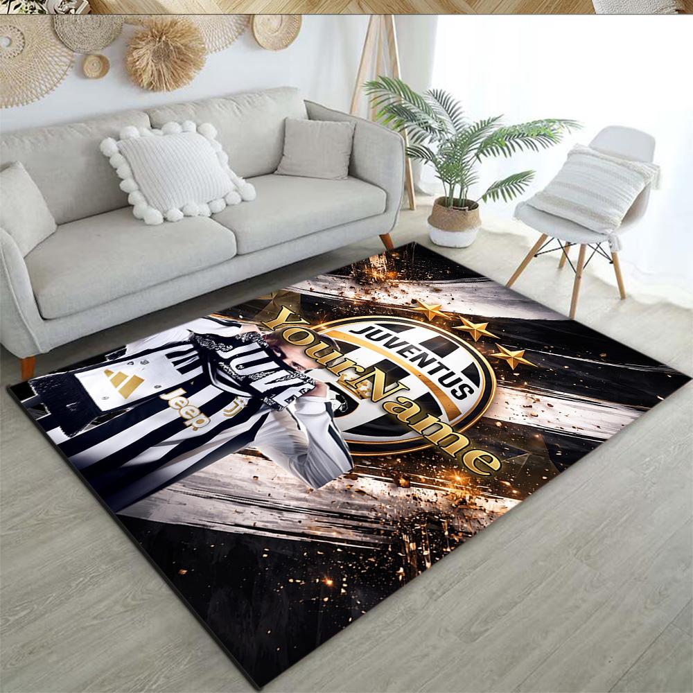 Juventus Customized Name Carpet Suitable for Balcony Study Room Playrooms Dormitory Anti-slip Rug Office Home Decor Birthday/Christmas Gift