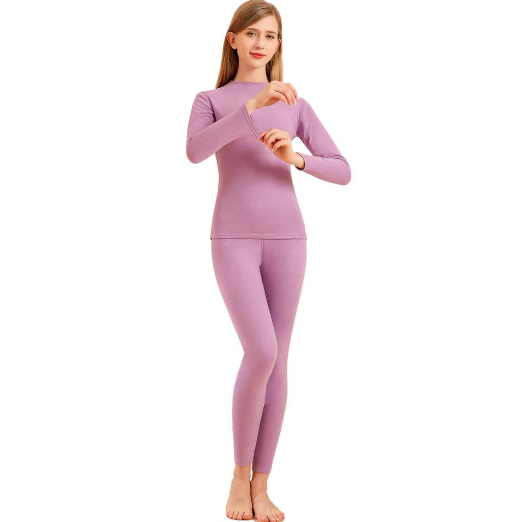 LNJLVI Heattech Underwear Includes and Long Perfect for Winter Warmth Size Women's High-Neck Set, Undershirt, Long-Sleeve Shirt, Pants, (Skin Tone,