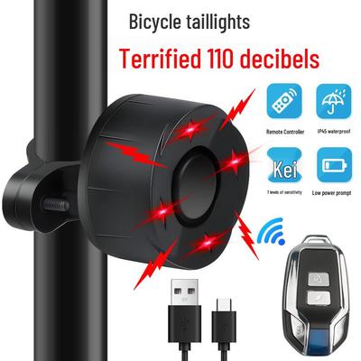 T3 USB-uppladdningsbar cykelbaklykta med larm- och varningsfunktioner