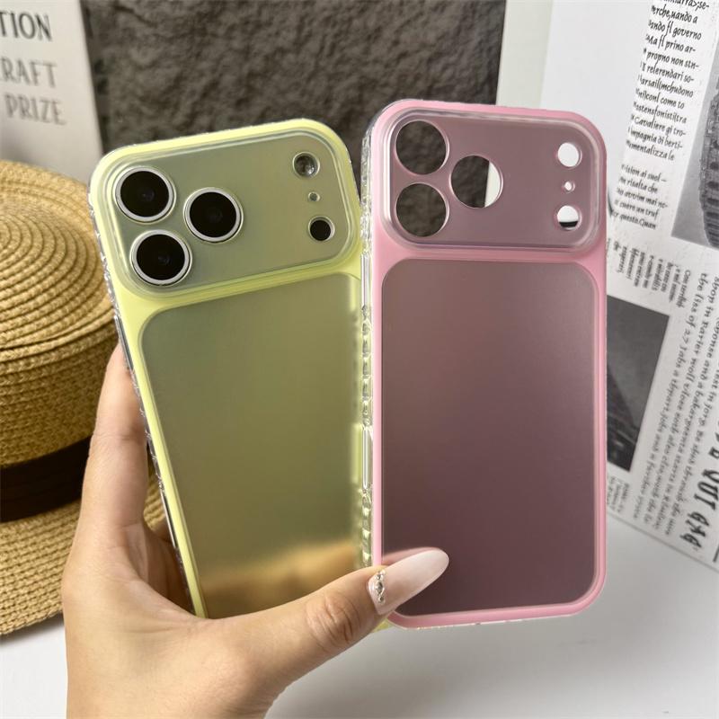 INS Gradient Matte Laser Seven Colors Phone Case For Apple iPhone 17 16 15 Pro Max Camera Lens Proteciton Shockproof Hard Cover