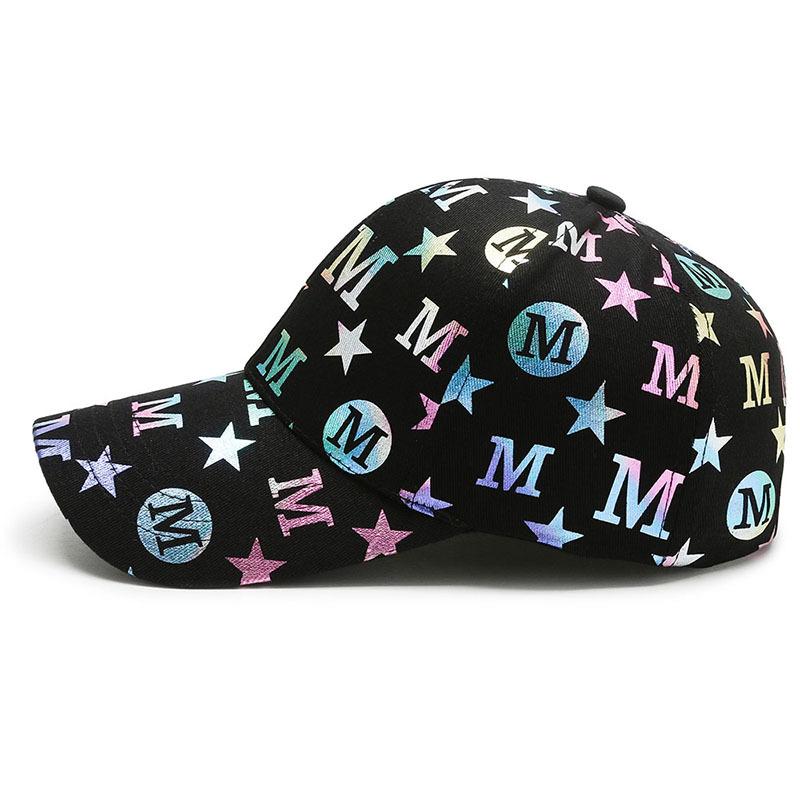 Hat Female Letter M Colorful Duck Tongue Hat Versatile Couple Baseball Hat Sunscreen Hat