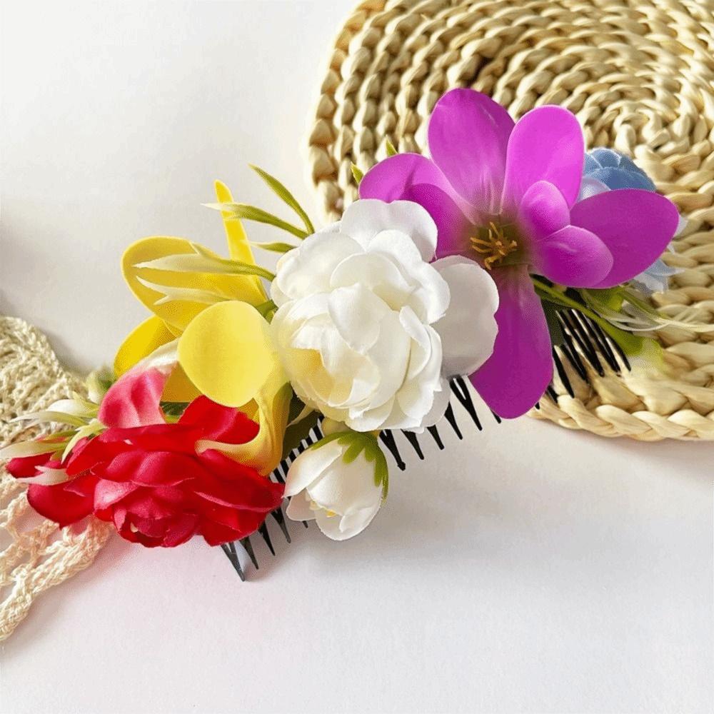 Sweet Flower Hair Comb Bohemian Thai Hair Accessories Side Clip Thailand Flower Hairpin Girls