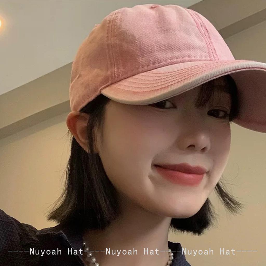 And Women Bandhnu Solid Color Distressed Baseball Caps Sun Protection Personalized All-Match Gradient Peaked Hats Minimalist Fashion Vintage Casual