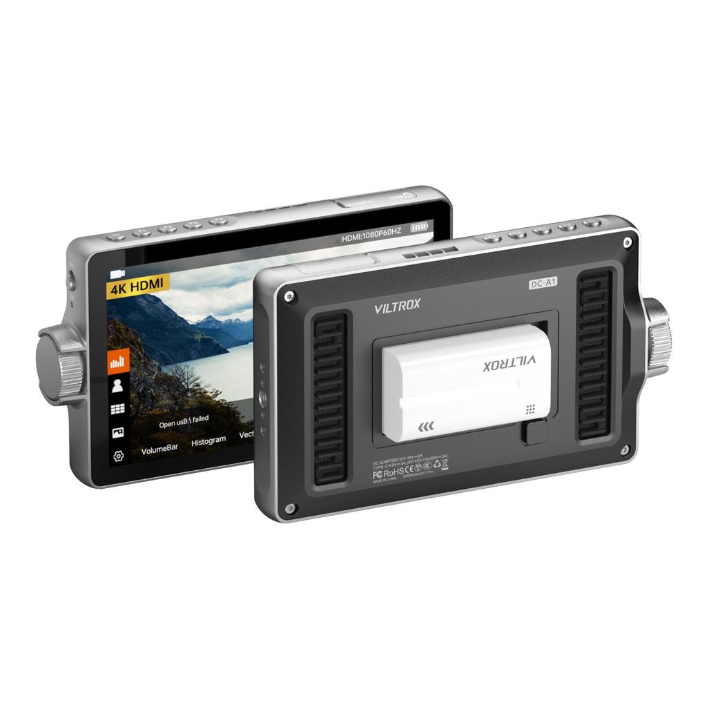 VILTROX 2800nit Camera Field HDMI 1920x1080 HD IPS 3D LUT Cooling and Sunshade DC-A1 7-inch High-Brightness Monitor, 4K60p, Input/Output, Touchscreen,