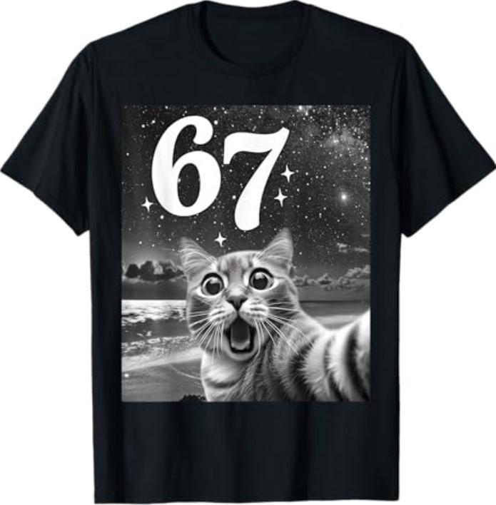 Cat Selfie with 67 Meme Funny Cats Graphic for Men Women T-Shirt Unisex T-Shirt XL
