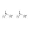 Sterling Silver Smiling Star Stud Earrings for Women – Korean Style, Elegant, Simple, and Cute.