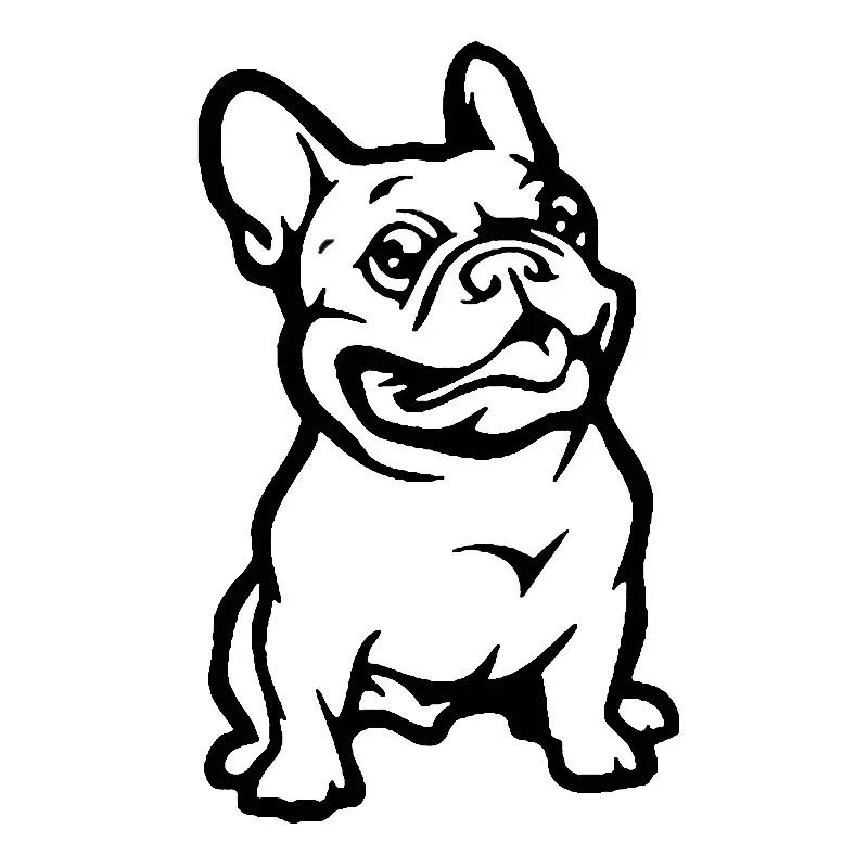 Bulldog Hund Autoaufkleber Niedlicher Welpe Auto Karosserie Stoßstange Fenster Motorrad Laptop Wände Vinylfolie Aufkleber Auto Tuning Zubehör Qualität