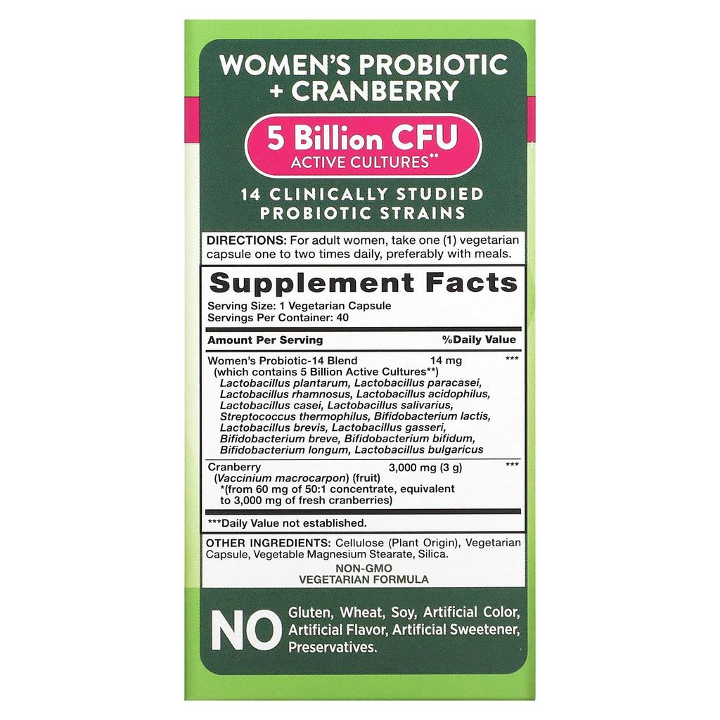 Nature's Truth, Women's Probiotic + Cranberry, 40 Veggie Capsules