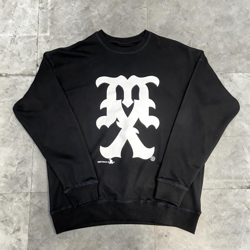 SAINT Retro Distressed Fleece Pullover Sweatshirt