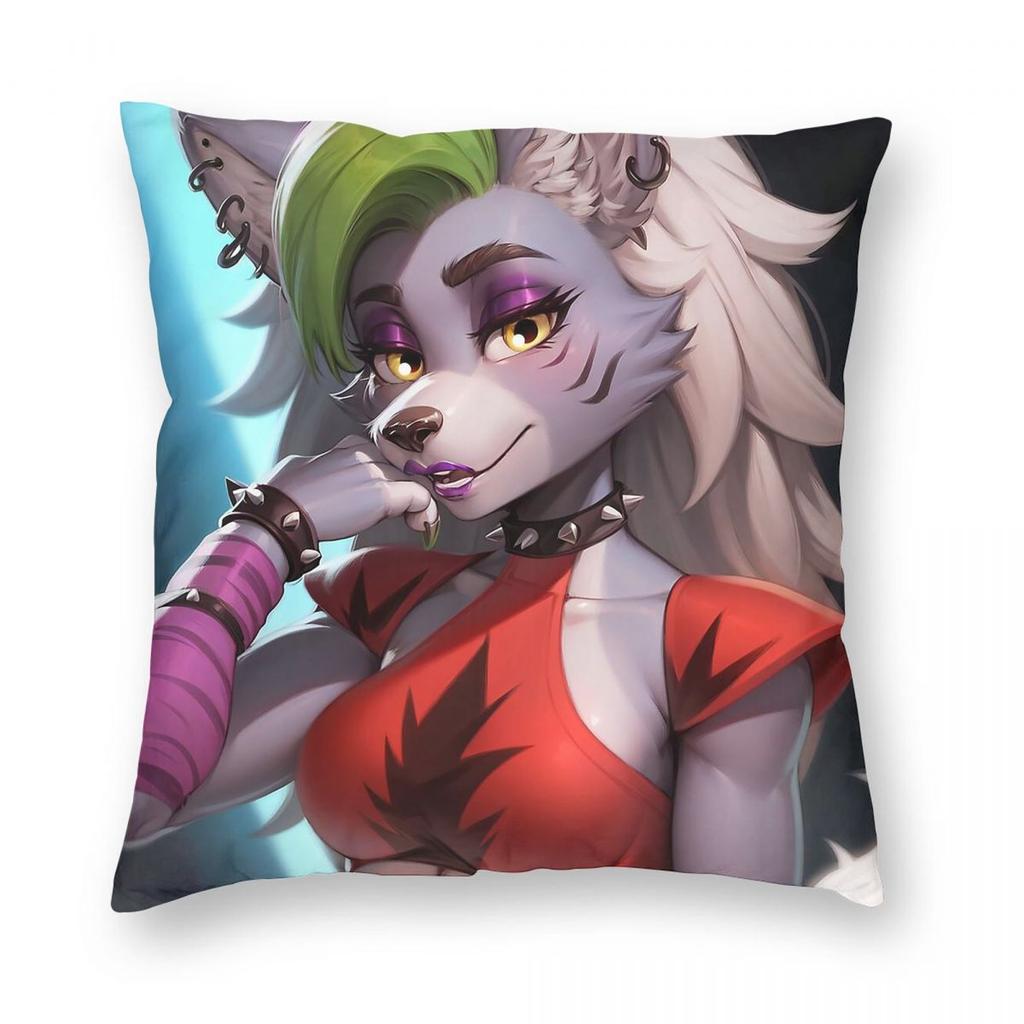 Roxanne Wolf Idle Square Pillowcase Polyester Linen Velvet Printed Zip Decorative Sofa Seater Cushion Case