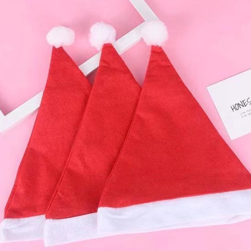 Big Red Non-Woven Santa Hat for Adults & Children - Festive Christmas Hair Accessory & Decoration