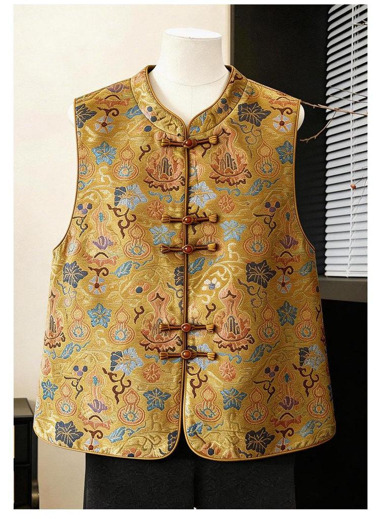 2026 Spring Vest Jacket: Stylish National Style for Middle-Aged & Elderly Women