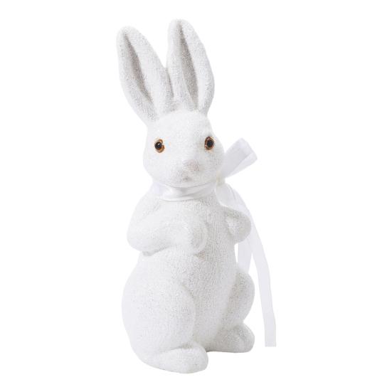 Easter Foam Rabbit Figurine with Glitter Powder Simulation Bunny Statue Home Office Holiday Party Decoration Ornament