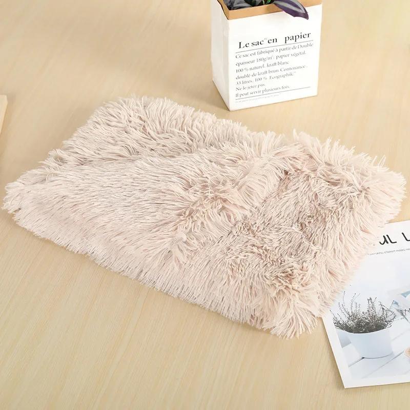 Fluffy Mat Long Plush Pet Blanket Cat Sleeping Mats Puppy Winter Warm Thin Kennel Cushion Soft Covers for Large Dogs Mattress