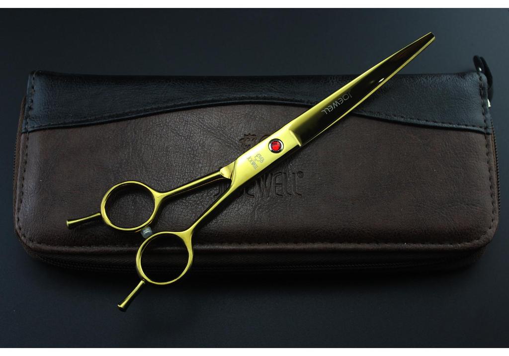 7.0-Inch Double-Tail Hand-Shaped Curved Pet Grooming Scissors (5 Colors)