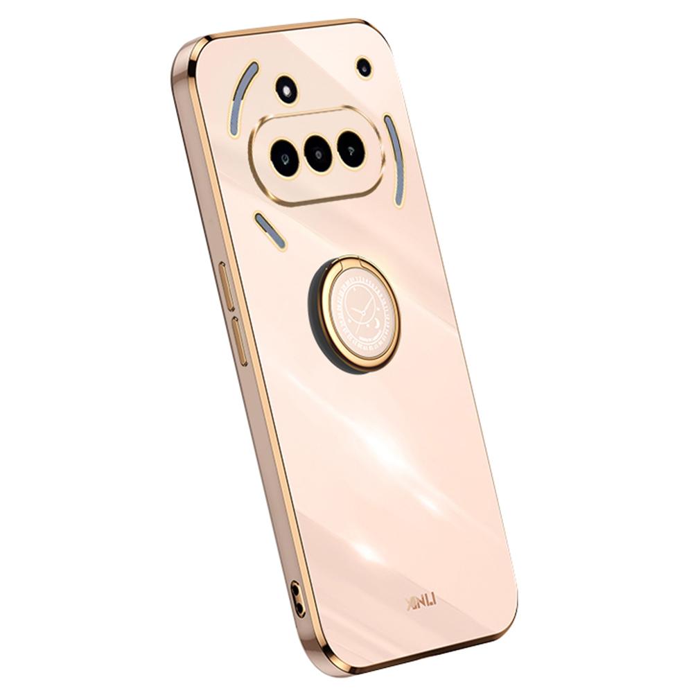 XINLI For Nothing Phone (3a) Case Ring Kickstand Electroplating TPU Phone Cover