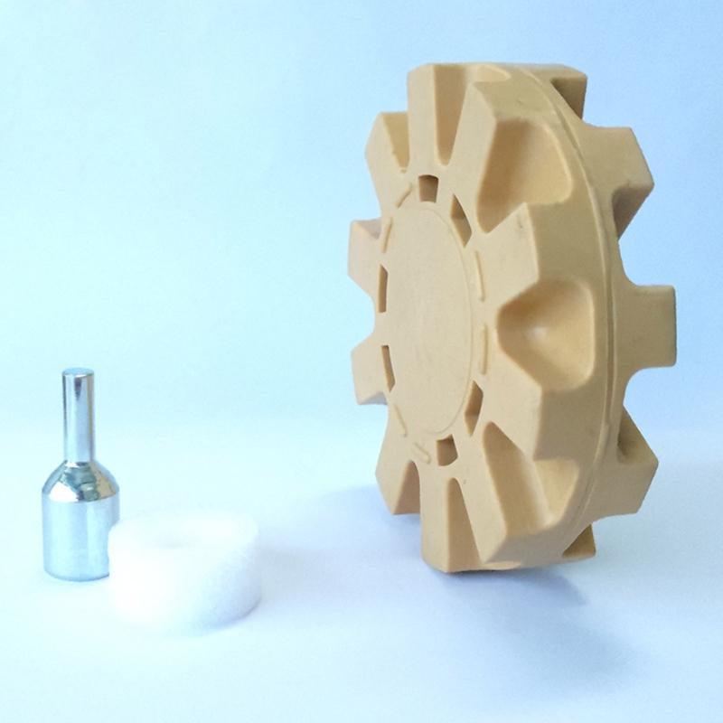 Decal Removal Eraser Wheel with Power Drill Arbor-Adapter Rubber Pinstripe 100mm