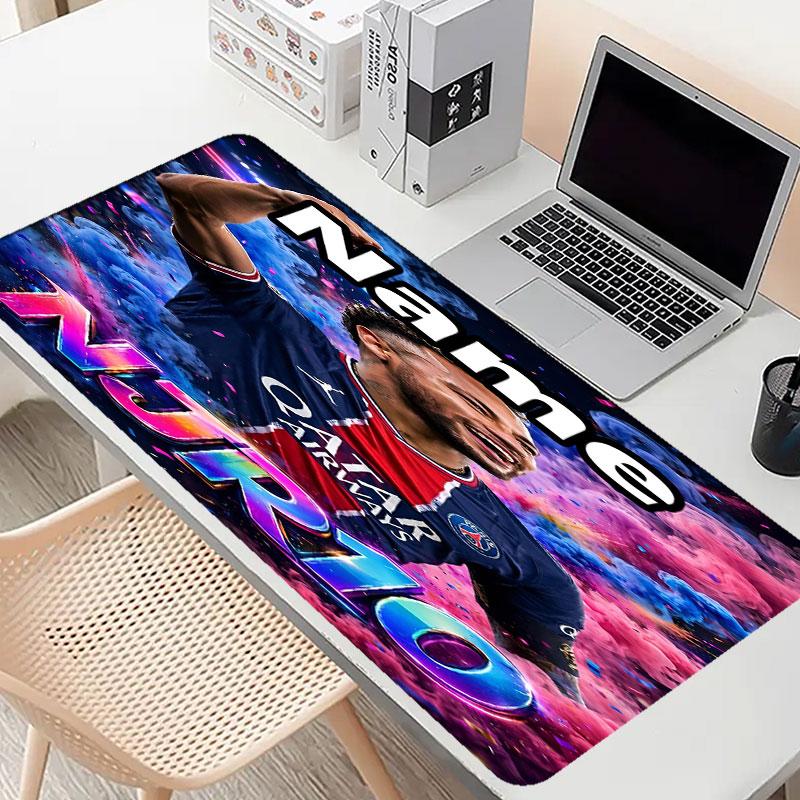 Custom Name Personalized Neymar Jr Pattern Mousepad, Laptop PC Desk Mat, Decorative Desk Mat for Home Keyboard Pad Gift
