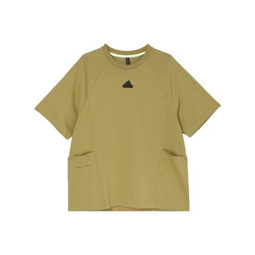adidas Quick-Dry Striped Sports Casual Short-Sleeve T-Shirt Men’s Khaki Brown M коричневый/хаки