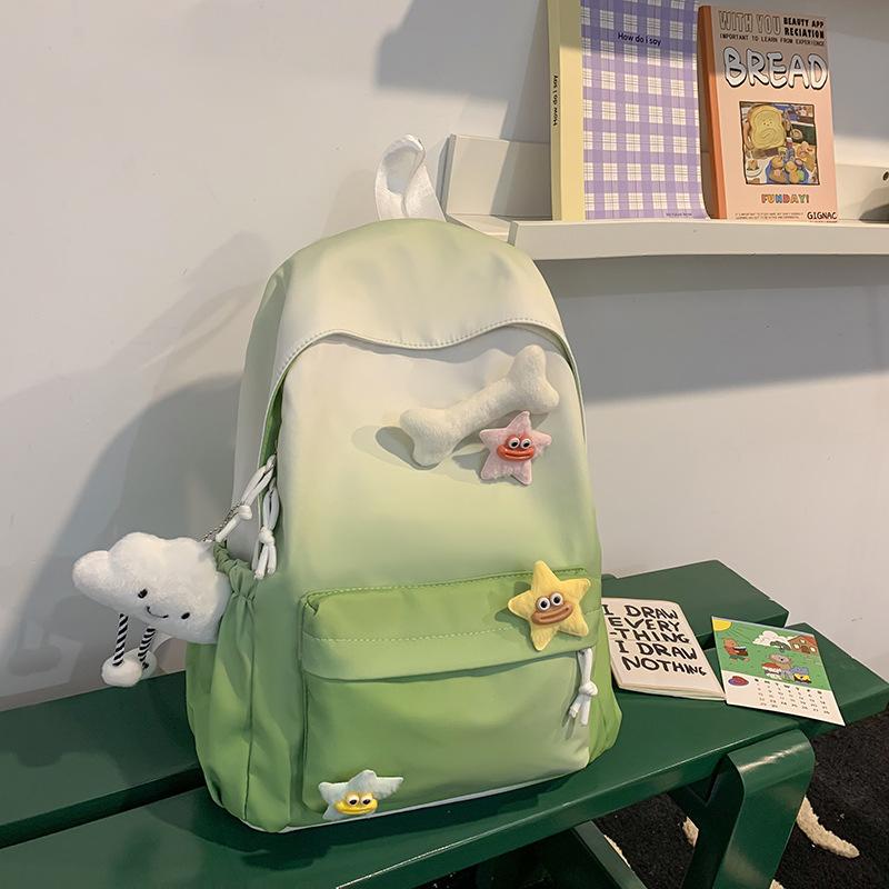 Schoolbag Female 1011 New Middle School Student Large Capacity Backpack Simple Versatile Student Bag Lightweight Backpack Female