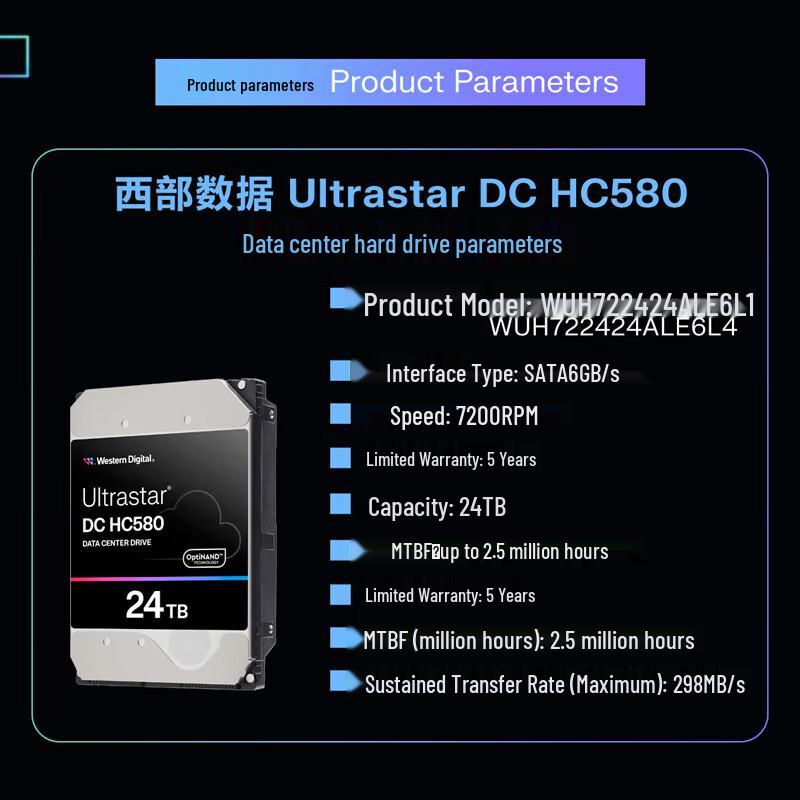 Western Digital HC560 24TB Enterprise Helium SATA HDD Kit