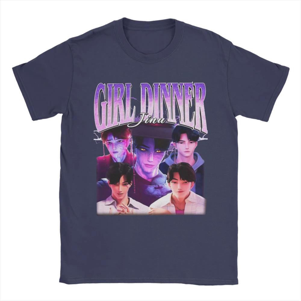 Girl Dinner Jinu Kpop Demon Hunters Villain Male T-Shirt Mens Funny Pure Cotton Women T Shirts Summer Design Oversized Clothing