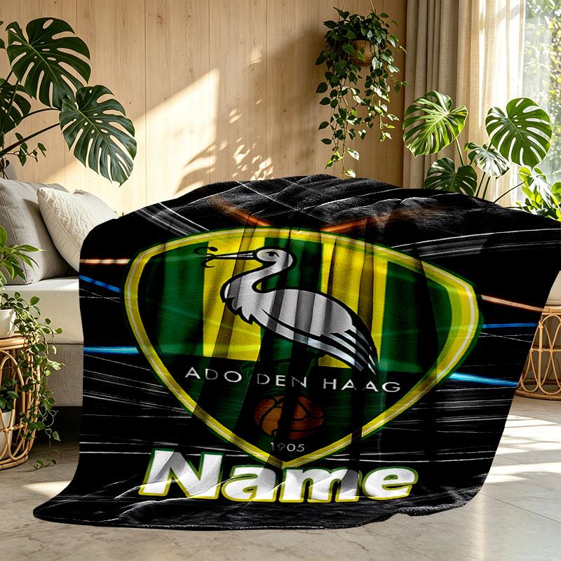 Custom Name Personalized ADO Den Haag Print Blanket, Home Decor, Bedroom, Sofa, Camping, Couch, Gifts for Birthday Christmas