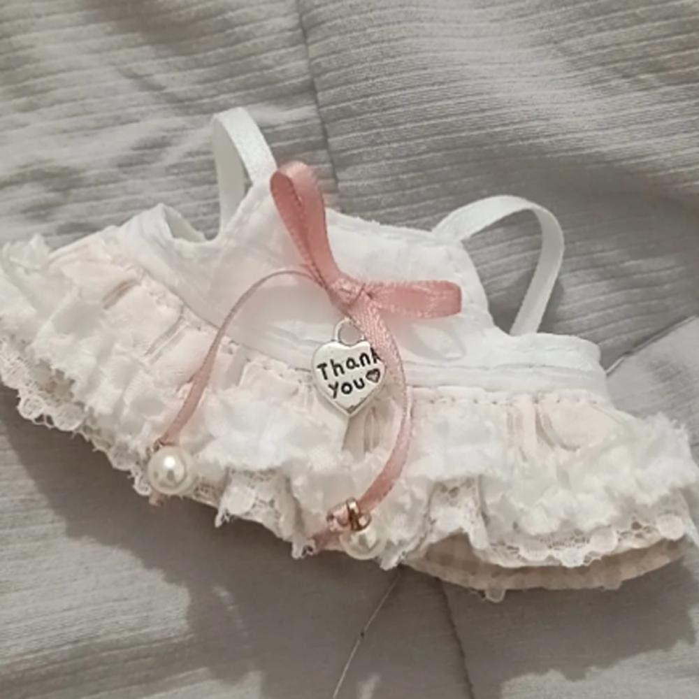 Bow Knot 10cm Cotton Doll Clothes Strap Dress Doll Dress Up Set  10cm Cotton Doll