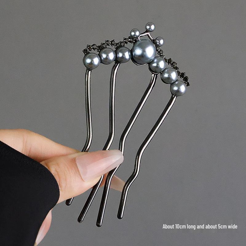 Elegant Pearl U-shaped Hairpin for Women - New Chinese Style Updo Accessory 2025