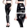 Damen Leggings mit hoher Taille, Stretch-Leggings aus Kunstleder, enge Miederhose