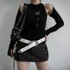 Rivet Western Studded Belt Solid Color Star Waistband Harajuku Y2K Punk Belt  Nightclub Party