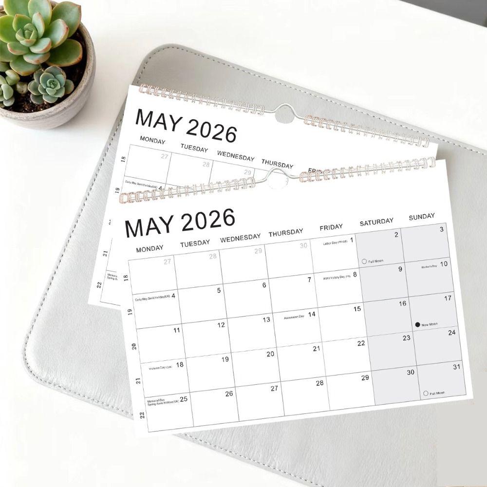 Jan. 2026 - Jun. 2027 Wall Calendar Thick Paper English Calendary New 2026 Calendar  Home