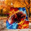 Fußball Feuer Außen Flanelldecken, Outdoor-Reise, Heimdecken, Fan-Geschenke, Geeignet für alle Jahreszeiten, Weihnachtsgeschenke. R1127012